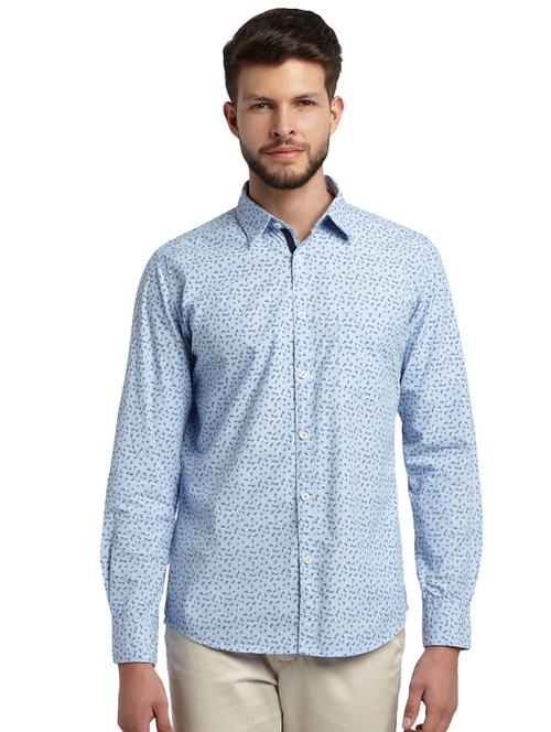 light blue printed casual shirt - 17507513 - Very Small Image - 1