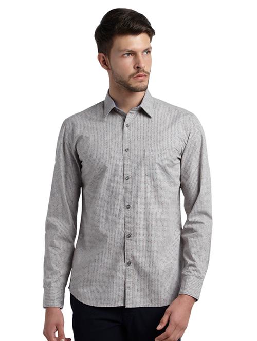 grey printed casual shirt - 17507532 - Very Small Image - 1