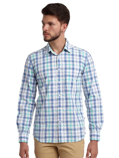 light blue checkered casual shirt - 17507535 - Very Small Image - 1