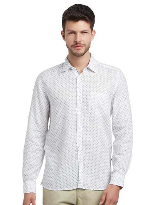 white printed casual shirt - 17507537 - Very Small Image - 1