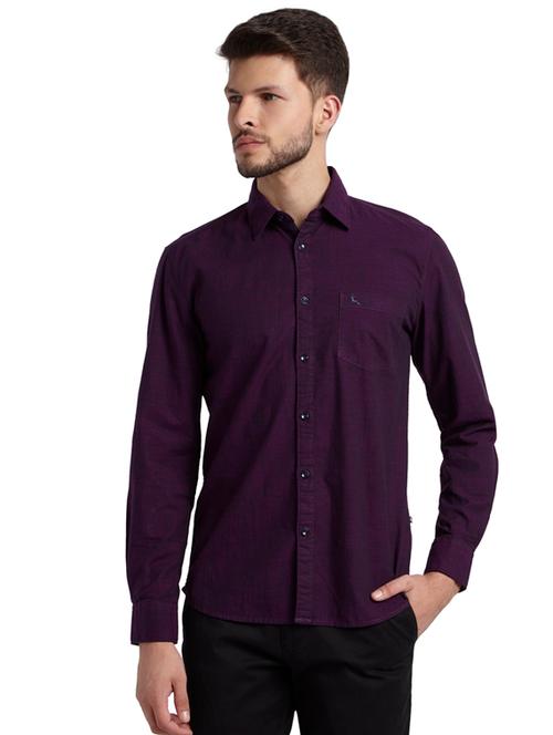 purple solid casual shirt - 17507593 - Very Small Image - 1