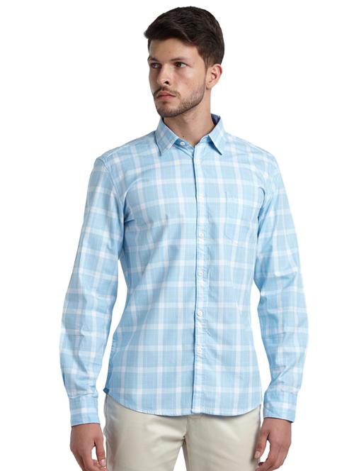 light blue checkered casual shirt - 17507629 - Very Small Image - 1