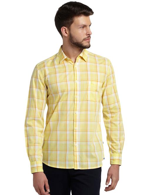 yellow checkered casual shirt - 17507631 - Very Small Image - 1