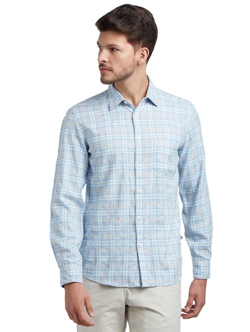light blue checkered casual shirt - 17507638 - Very Small Image - 1
