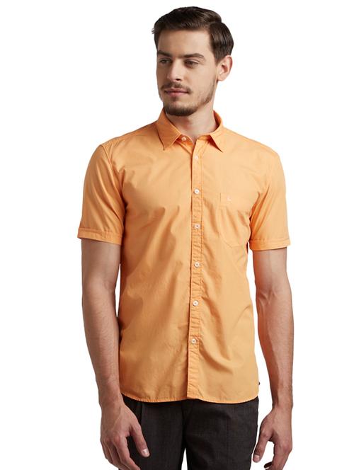 orange solid casual shirt - 17507693 - Very Small Image - 1