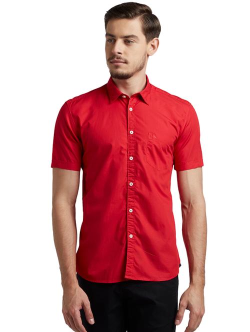 red solid casual shirt - 17507694 - Very Small Image - 1