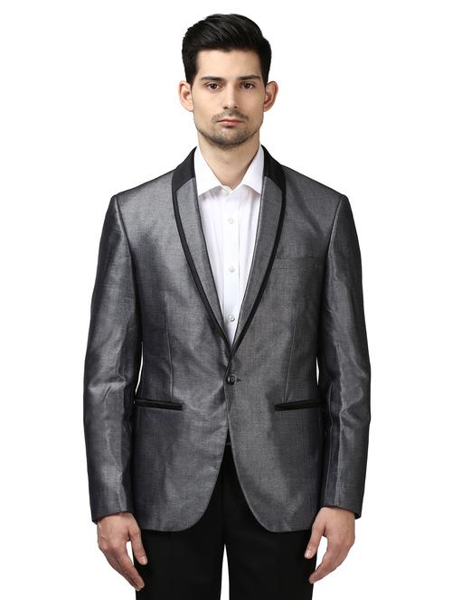 grey solid single breasted suit - 17507763 - Very Small Image - 1