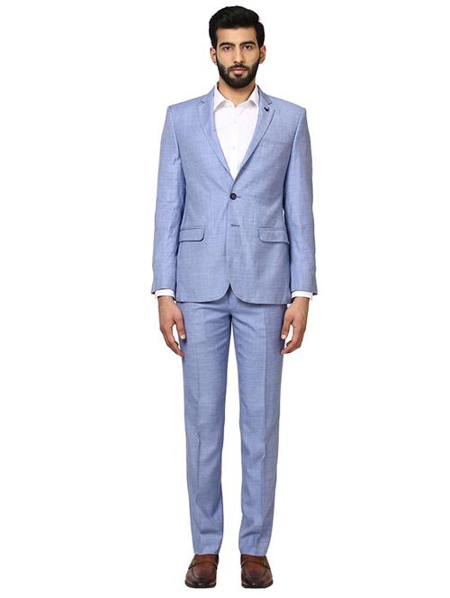 blue solid single breasted suit - 17507796 - Very Small Image - 1
