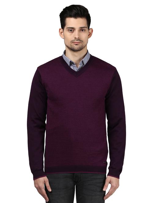 purple self design acrylic pullover - 17507904 - Very Small Image - 1