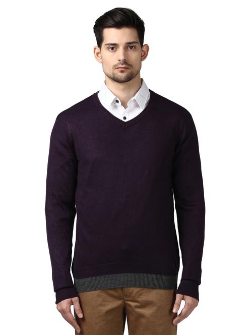purple solid acrylic pullover - 17507905 - Very Small Image - 1