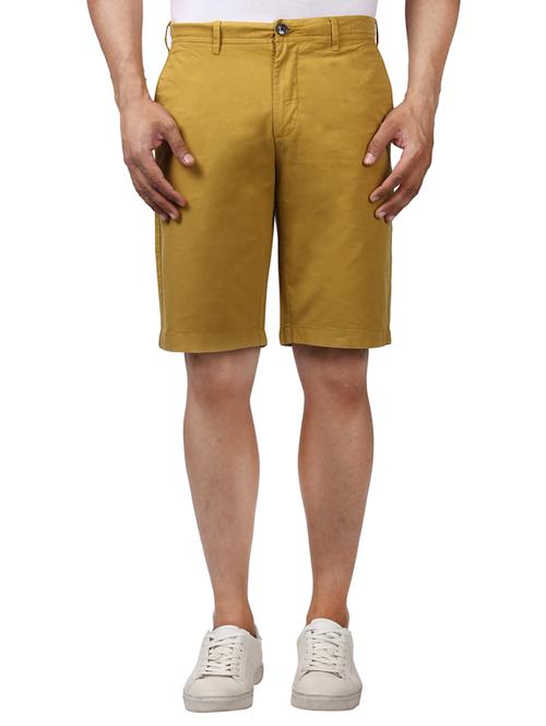 khaki solid bermuda shorts - 17507920 - Very Small Image - 1