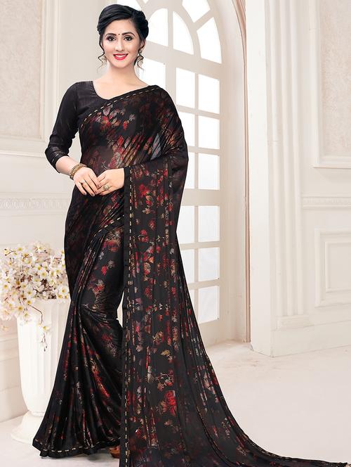 foil printed saree with blouse - 17508200 - Very Small Image - 1