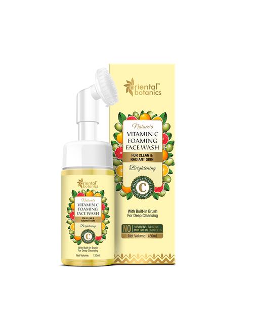 oriental botanics nature's vitamin c foaming face wash with built-in brush, no sla, paraben, 120ml - 17508487 - Very Small Image - 1