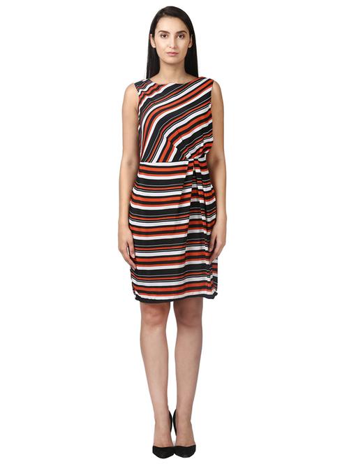 round neck striped a-line dress - 17508516 - Very Small Image - 1