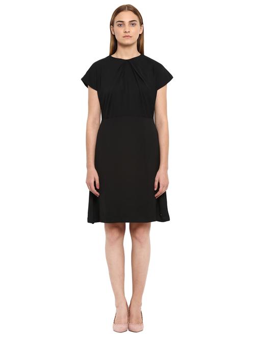 round neck solid a-line dress - 17508518 - Very Small Image - 1