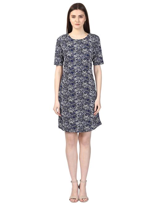 round neck floral a-line dress - 17508520 - Very Small Image - 1