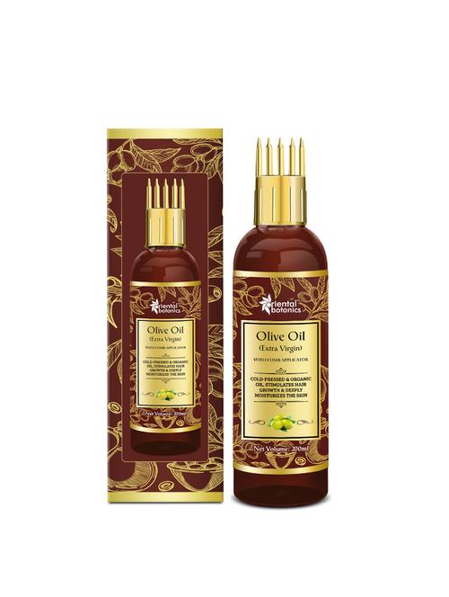 oriental botanics organic extra virgin olive oil 200ml for hair and skin care - with comb applicator - 17508544 - Very Small Image - 1