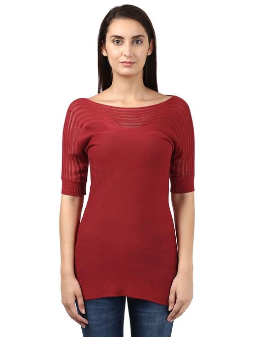boat neck solid top - 17509268 - Very Small Image - 1