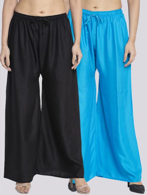 multi colored rayon combos palazzo - 17509303 - Very Small Image - 1