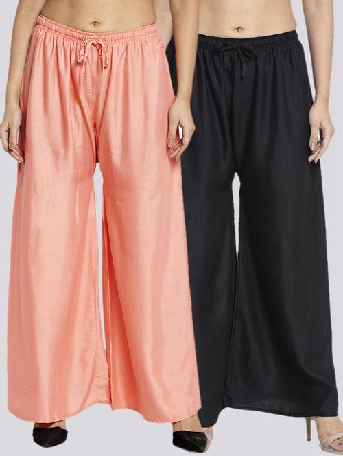 multi colored rayon combos palazzo - 17509304 - Very Small Image - 1