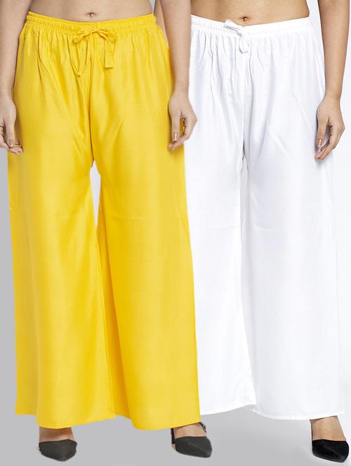 multi colored rayon combos palazzo - 17509314 - Very Small Image - 1