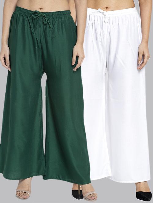 multi colored rayon combos palazzo - 17509319 - Very Small Image - 1