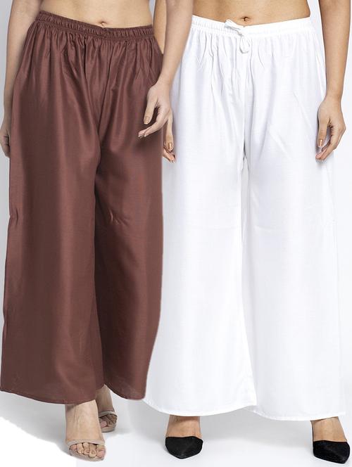 multi colored rayon combos palazzo - 17509324 - Very Small Image - 1