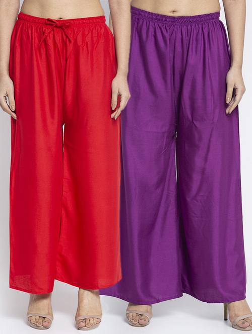 multi colored rayon combos palazzo - 17509342 - Very Small Image - 1