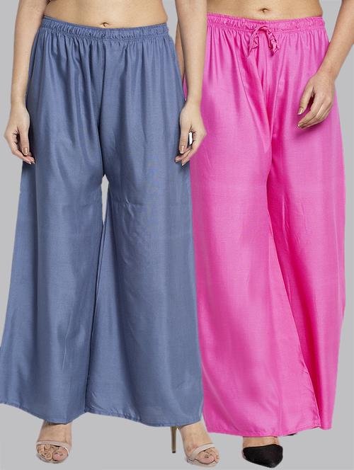 multi colored rayon combos palazzo - 17509356 - Very Small Image - 1