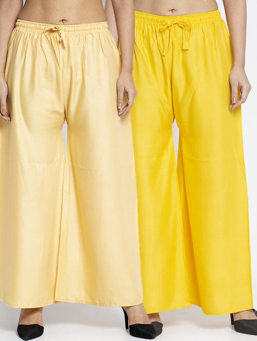 multi colored rayon combos palazzo - 17509386 - Very Small Image - 1
