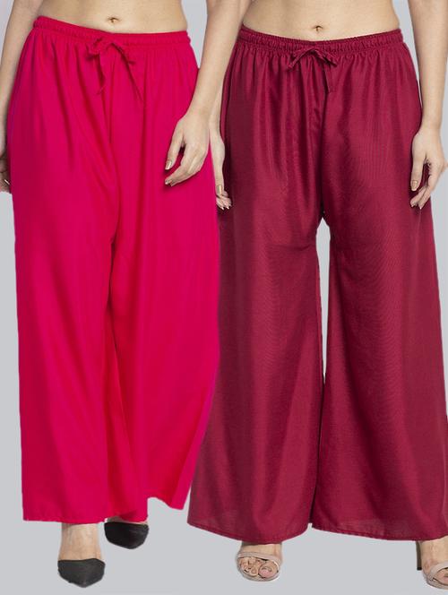 multi colored rayon combos palazzo - 17509395 - Very Small Image - 1