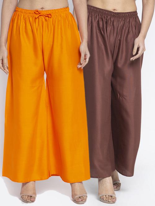 multi colored rayon combos palazzo - 17509416 - Very Small Image - 1