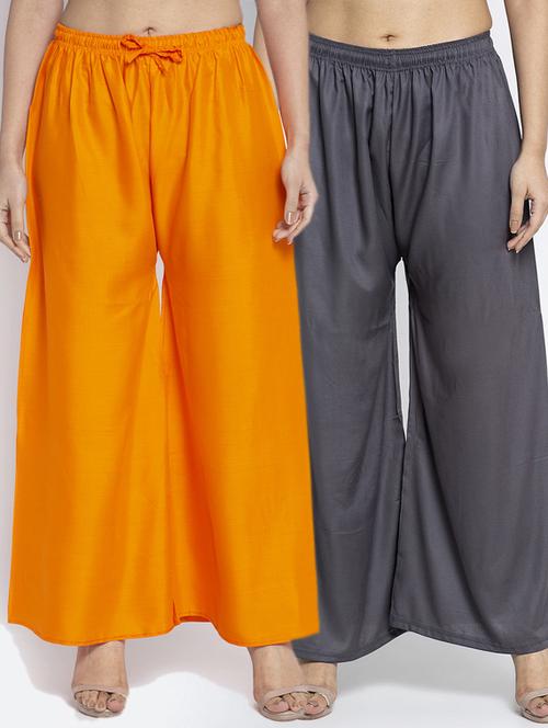 multi colored rayon combos palazzo - 17509419 - Very Small Image - 1