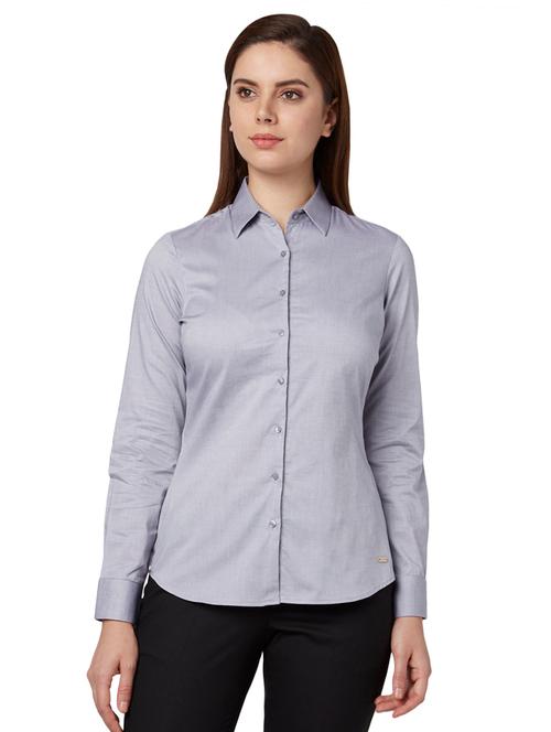 curved hem solid shirt - 17509471 - Very Small Image - 1
