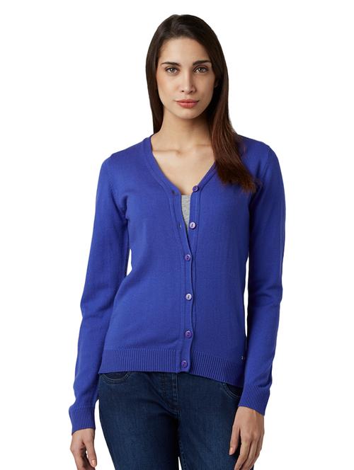 v-neck solid cardigan - 17509618 - Very Small Image - 1