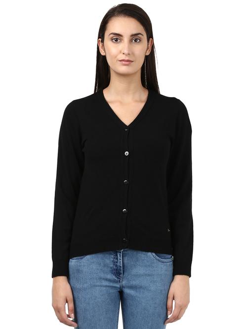 v-neck solid cardigan - 17509620 - Very Small Image - 1