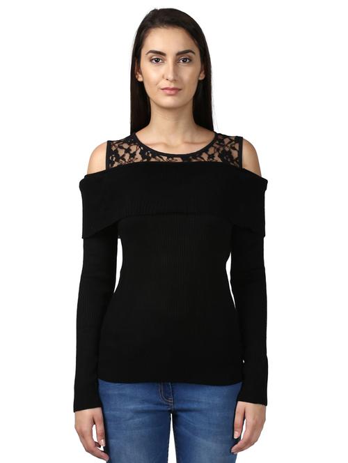 cold shoulder solid pullover - 17509626 - Very Small Image - 1