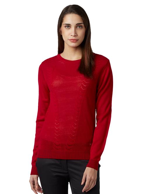 round neck solid pullover - 17509630 - Very Small Image - 1
