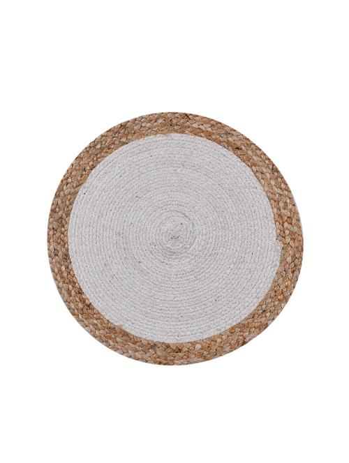 kds beautiful cotton and jute place mat for dinning table size(15x15 inches) (pack of 6)white - 17509706 - Very Small Image - 1
