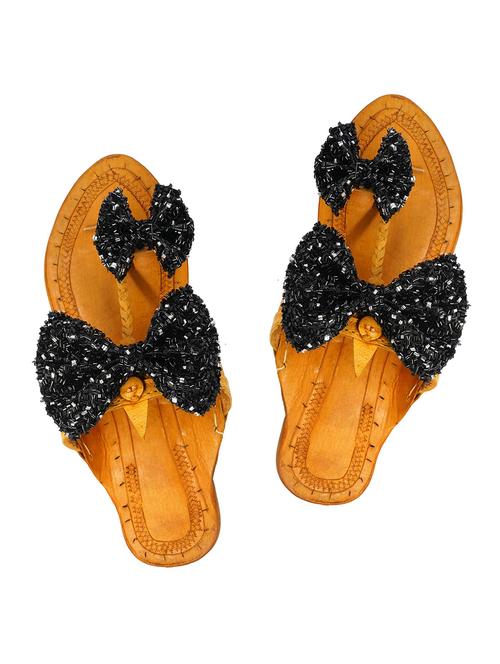 black leather slip on kolhapuris - 17509918 - Very Small Image - 1
