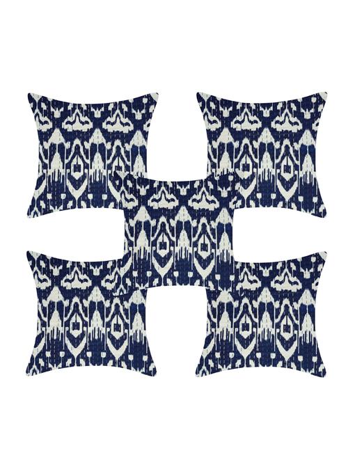texstylers pure cotton kantha work assorted 140 tc jaipuri print cushion cover(pack of 5) - 17510339 - Very Small Image - 1