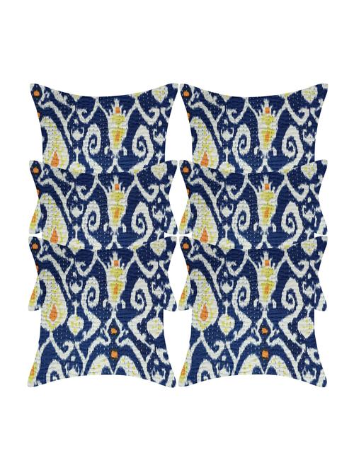 texstylers pure cotton kantha work 140 tc assorted jaipuri print cushion cover(pack of 6) - 17510359 - Very Small Image - 1