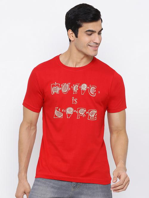 red printed t-shirt - 17510791 - Very Small Image - 1