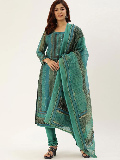 printed unstitched suit - 17511291 - Very Small Image - 1
