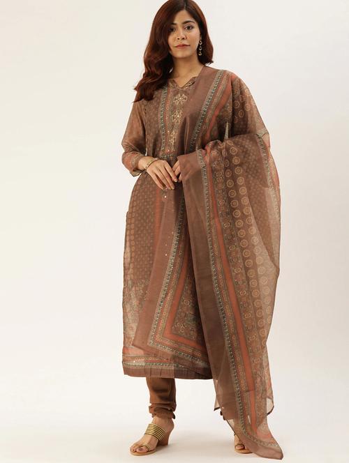 printed unstitched suit - 17511292 - Very Small Image - 1