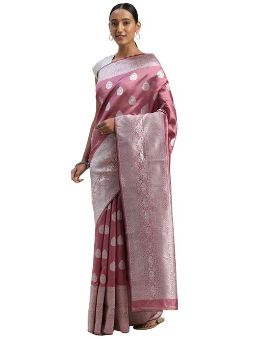 ethnic motifs woven saree with blouse - 17511303 - Very Small Image - 1