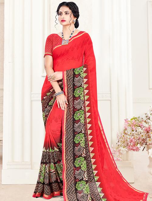 floral printed saree - 17511379 - Very Small Image - 1