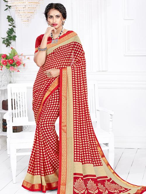 lace detailed printed saree - 17511387 - Very Small Image - 1
