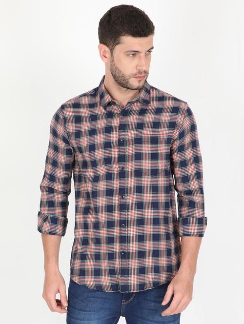 blue checkered casual shirt - 17511578 - Very Small Image - 1