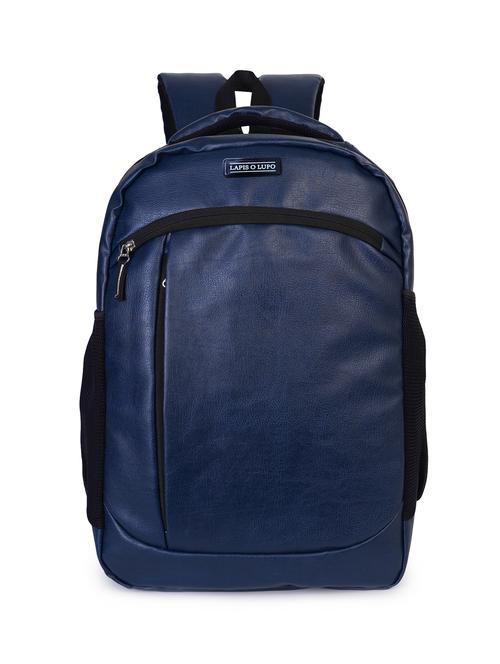 blue leatherette (pu) laptop backpack - 17511911 - Very Small Image - 1